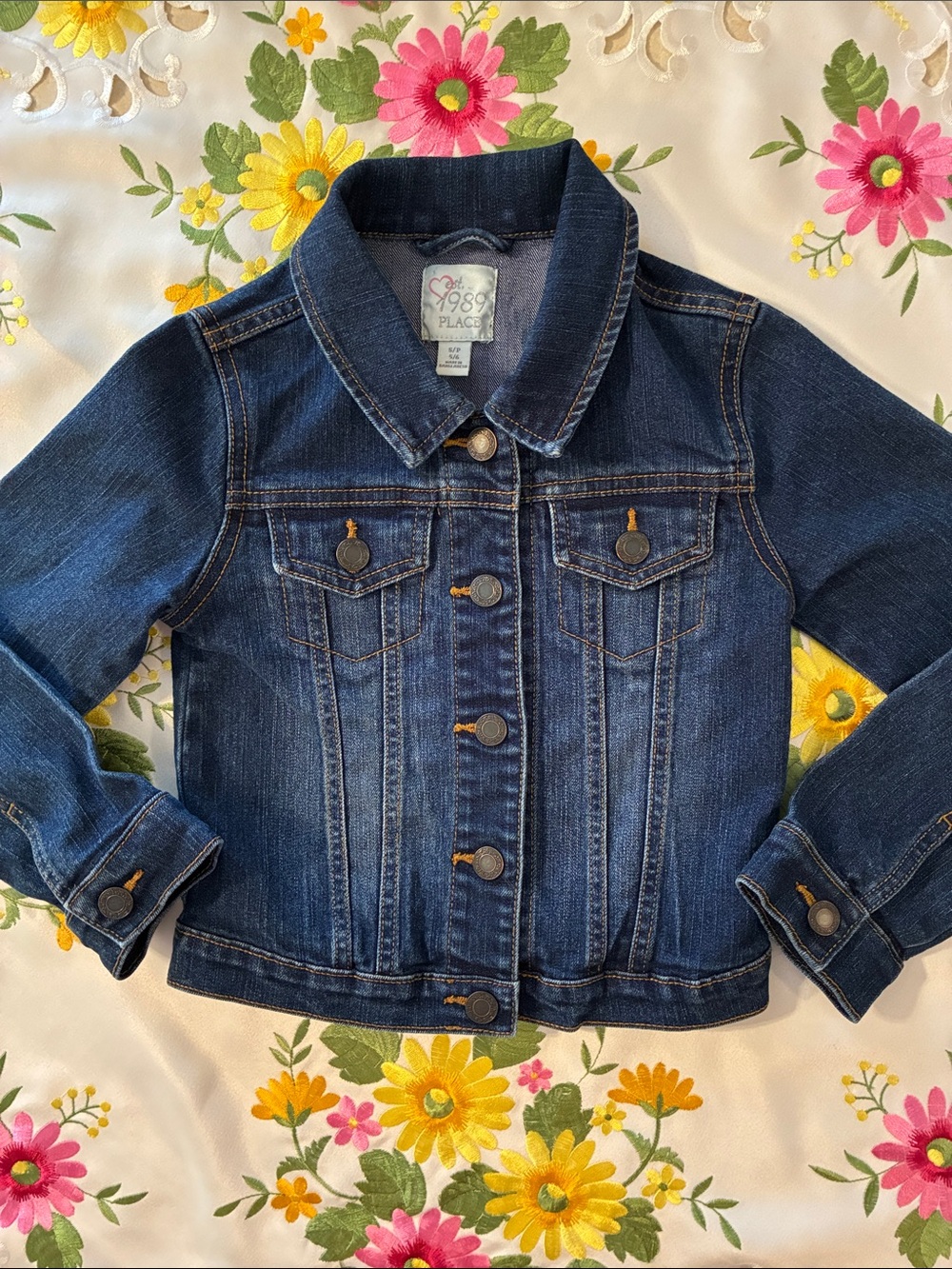 The Children’s Place Indigo Denim Jacket Distressed Jean Jackt